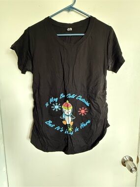 MONAG Black Penguin Christmas Maternity Tee Size M
